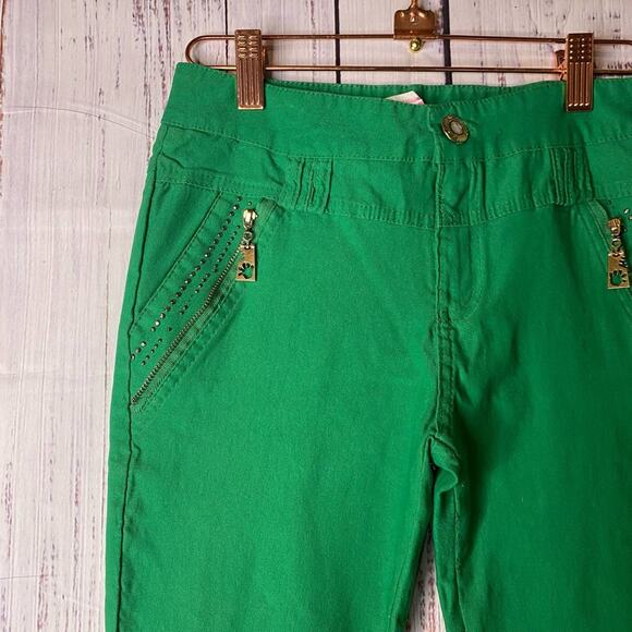 SJ Green Zipper Pants Sz 37 - Picture 5 of 9